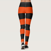 Orange- und Schwarz-Weiß-Streifen Leggings (Rückseite)