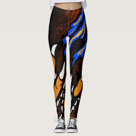 ORANGE- UND SCHWARZE ANFORDERUNGEN LEGGINGS