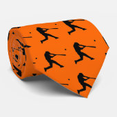 Orange und schwarze Baseball-Krawatte Krawatte (Gerollt)