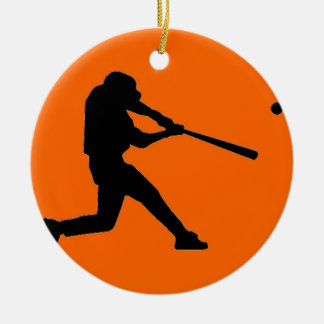Orange und schwarze Baseball-Verzierung Keramik Ornament
