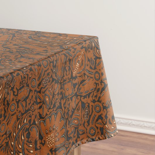 Orange und schwarze Batik Tischdecke (Beispiel)