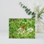 Orange und Schwarze Butterfly mit Ihrem Text Postkarte (Stehend Vorderseite)