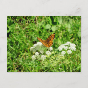 Orange und Schwarze Butterfly mit Ihrem Text Postkarte