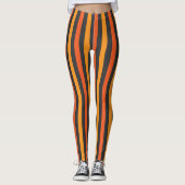Orange und schwarze gestreifte Leggings (Vorderseite)