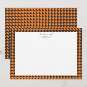 Orange und schwarze Halloween-Baby-Shower-Notizkar Mitteilungskarte