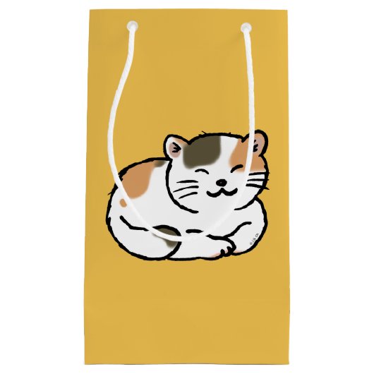 orange und schwarze Katze des niedlichen flaumigen Kleine Geschenktüte (Vorderseite)