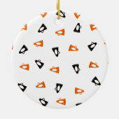 Orange und schwarze Megaphon-Cheerleader Keramik Ornament (Hinten)