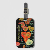 Orange und Schwarze Pflaumen Orange Rot Gepäckanhänger (Vorderseite Vertikal)