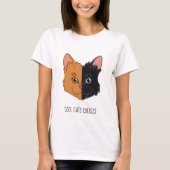 Orange und schwarze Schimären-Katze der niedliche T-Shirt (Vorderseite)