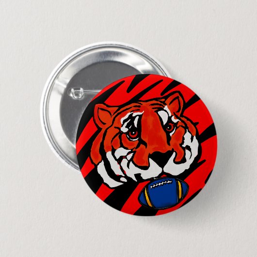 ORANGE- UND SCHWARZE STREIFEN BUTTON (Vorne & Hinten)