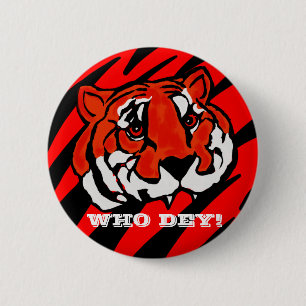 ORANGE- UND SCHWARZE STREIFEN BUTTON