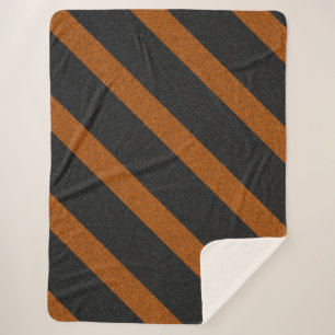 Orange und schwarze Streifen Glitter Sherpadecke