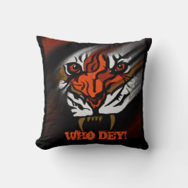 ORANGE- UND SCHWARZE STREIFEN KISSEN