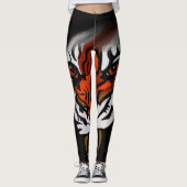 ORANGE- UND SCHWARZE STREIFEN LEGGINGS (Vorderseite)