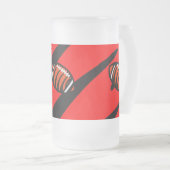 ORANGE- UND SCHWARZE STREIFEN MATTGLAS BIERGLAS (VorderseiteRechts)