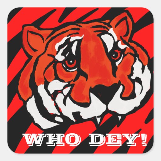 ORANGE- UND SCHWARZE STREIFEN QUADRATISCHER AUFKLEBER (Vorderseite)