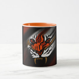 ORANGE- UND SCHWARZE STREIFEN TASSE