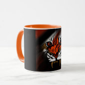 ORANGE- UND SCHWARZE STREIFEN TASSE (Vorderseite Links)