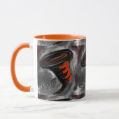 ORANGE- UND SCHWARZE STREIFEN TASSE (Links)