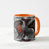 ORANGE- UND SCHWARZE STREIFEN TASSE (VorderseiteRechts)