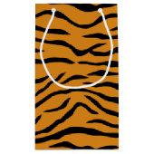 Orange und schwarze Tiger-Streifen Kleine Geschenktüte (Rückseite)