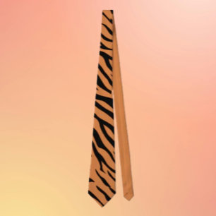Orange- und schwarze Tigergestreifte Krawatte – Kü