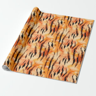 Orange und schwarze Tigerstreifen Geschenkpapier