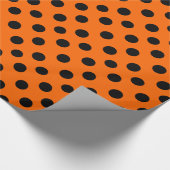 Orange und schwarze Tupfen Geschenkpapier (Ecke)