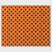 Orange und schwarze Tupfen Geschenkpapier (Flach)