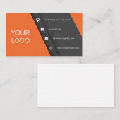 ORANGE UND SCHWARZE Visitenkarte (Vorne/Hinten)