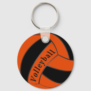 Orange und schwarze Volleyball-Gastgeschenke, Schlüsselanhänger