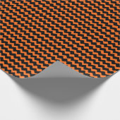Orange und schwarze Zickzack Streifen Geschenkpapier (Ecke)
