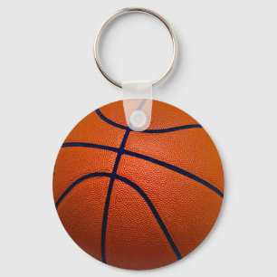 Orange und schwarzer Basketball Schlüsselanhänger