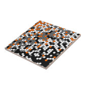 Orange und schwarzer Bienenwabenentwurf Fliese (Seite)