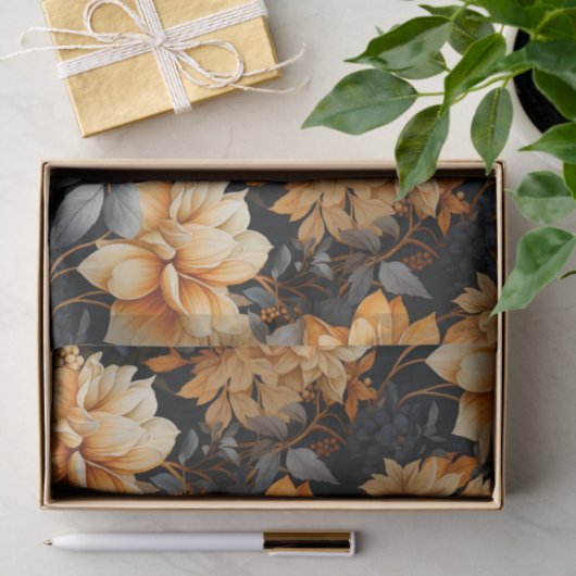 Orange und Schwarzer Fall Seidenpapier (Geschenk)