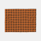 Orange und schwarzer Gingham überprüftes Muster Fleecedecke (Vorderseite (Horizontal))