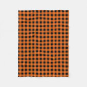 Orange und schwarzer Gingham überprüftes Muster Fleecedecke (Vorderseite)