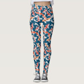 Orange und schwarzer Koi Leggings (Vorderseite)