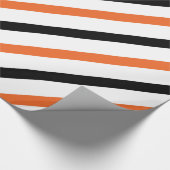 Orange und schwarzer Streifen Geschenkpapier (Ecke)