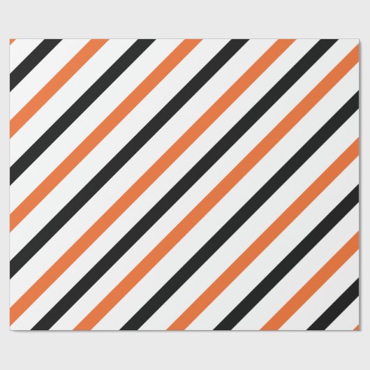 Orange und schwarzer Streifen Geschenkpapier (Flach)