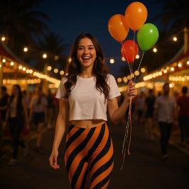 Orange und schwarzer Streifen Leggings