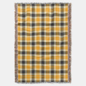 Orange und Schwarzer Tartan Kariert Decke (Vorderseite Vertikal)