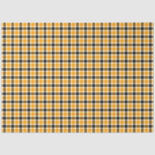 Orange und Schwarzer Tartan Kariert Seidenpapier (Vorderseite)