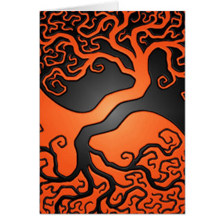 Orange und schwarzer Yin Yang Baum