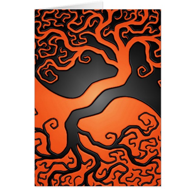 Orange und schwarzer Yin Yang Baum (Vorne)