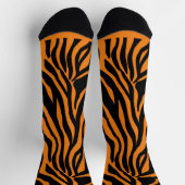 Orange und schwarzer Zebrastreifen Socken (Oben)