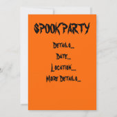 Orange und schwarzes gespenstisches einladung (Rückseite)