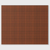 Orange und schwarzes Gingham-Karo-Kontrollmuster Geschenkpapier (Flach)