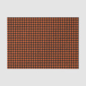 Orange und schwarzes Gingham-Karo-Kontrollmuster Seidenpapier (Vorderseite)