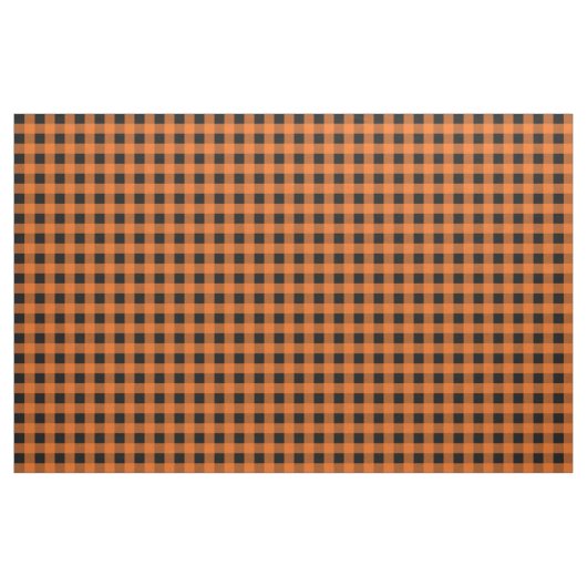 Orange und schwarzes Gingham-Muster-Gewebe Stoff (Yard (91,4 cm))